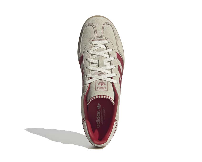 Adidas Gazelle Indoor W Beige détail — bande Three Stripes suède