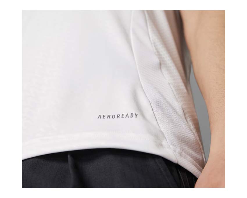 Adidas Maillot Real Madrid 24/25 Domicile détail — tissu HEAT.RDY et logo Adidas