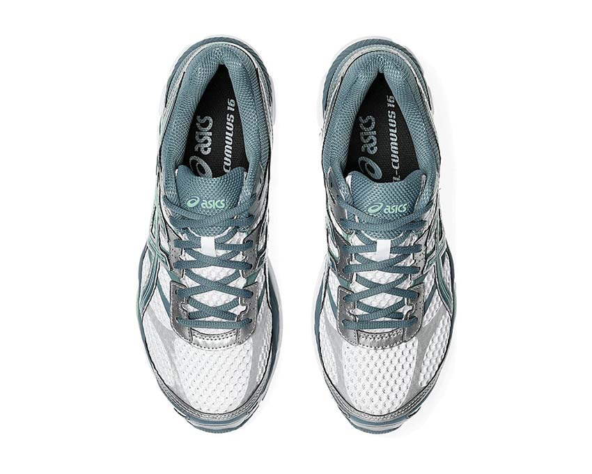 Asics Gel Cumulus 16 Ironclad détail — mesh et suède structuré