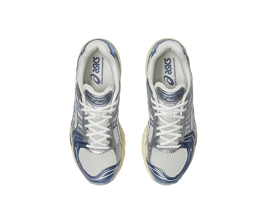 Asics Gel Kayano 14 Cream/Denim Blue arrière — amorti Gel talon