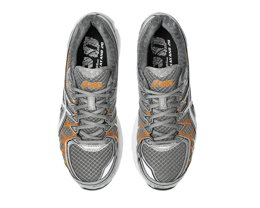 Asics Gel Kayano 20 Clay Grey détail coloris terracotta — SKU 1203A388-023