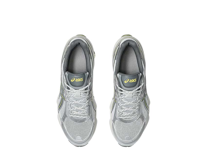 Asics Gel Kinetic Fluent Glacier Grey/Steel Grey rear view — Gel heel cushioning