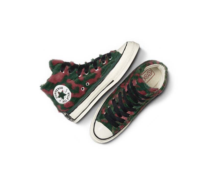 Converse Chuck 70 Hi Astrodust/Green Pink/Burgundy semelle — semelle vulcanisée bordeaux épaissie