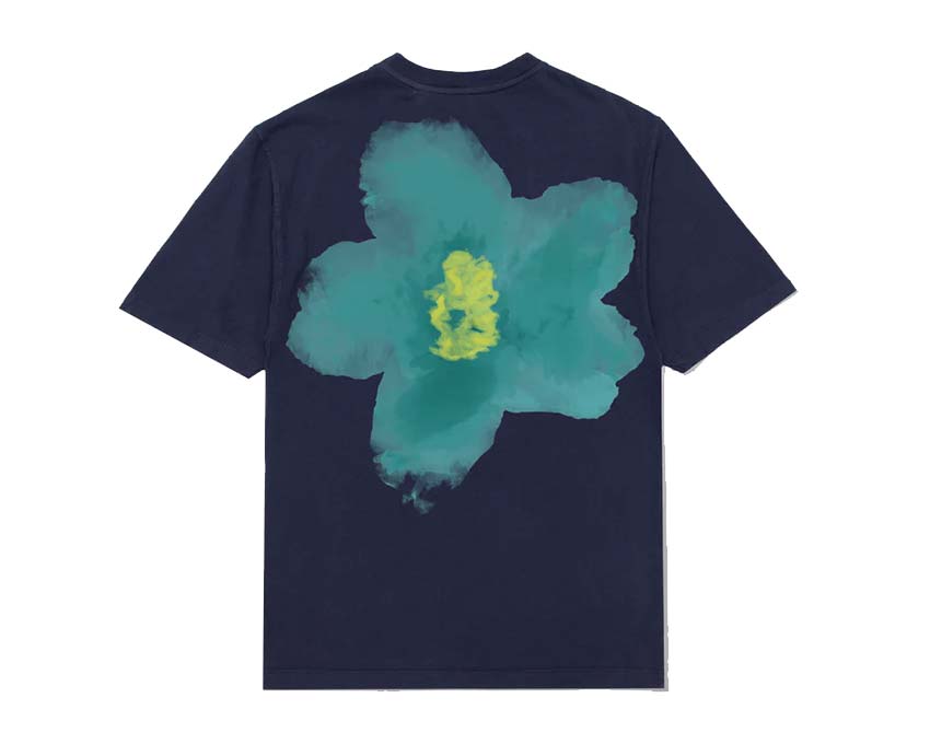 Edmmond Studios Garden Tee Plain Navy Seitenansicht — marine botanische Grafik