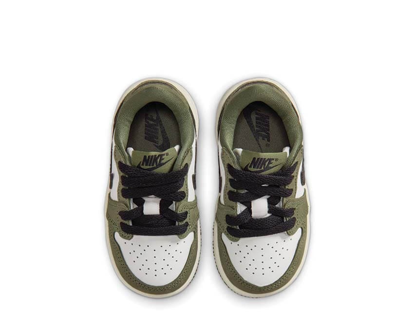 Jordan 1 Retro Low OG TD Medium Olive — vue avant sneakers Jordan toddler