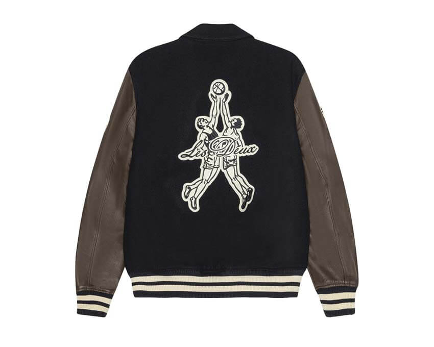 Les Deux Basket Varsity Wool Jacket vue latérale — coupe structurée et laine