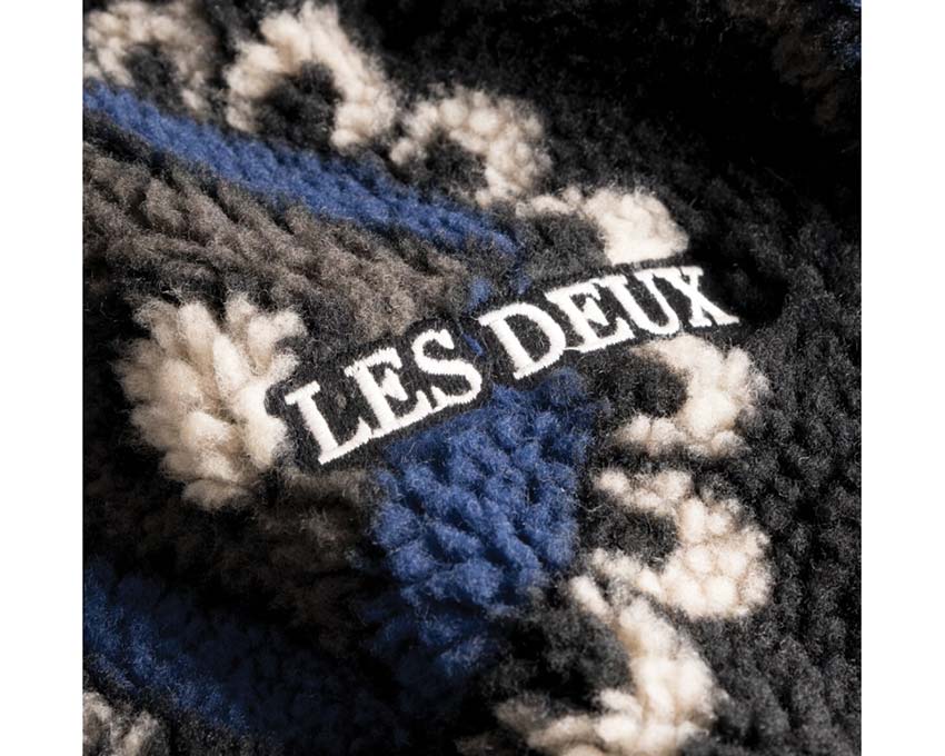 Les Deux Red Zipper Jacket Black Blueprint détail — fermeture zippée col