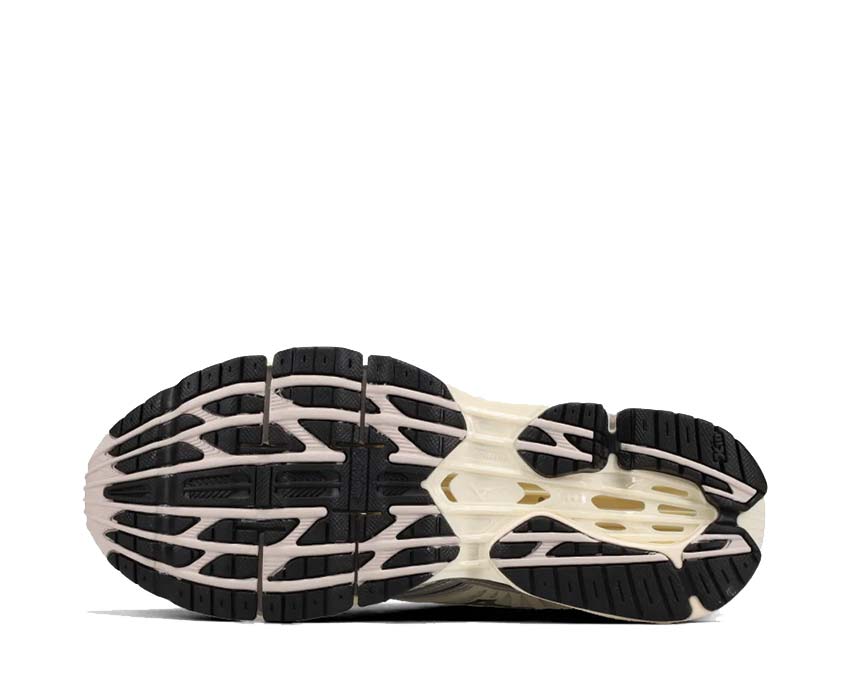 Mizuno Wave Prophecy LS Pristine Black Silver détail — amorti Wave visible premium