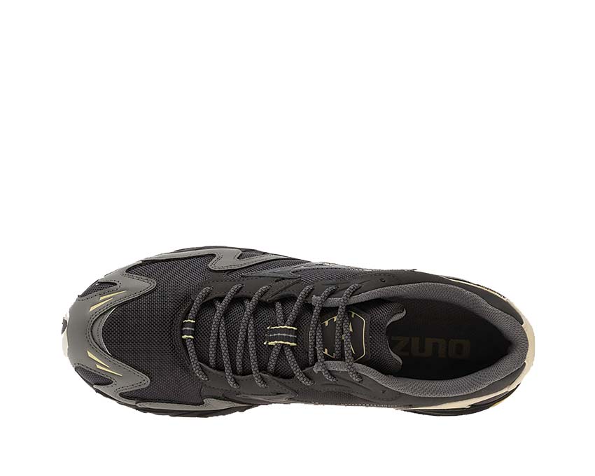 Mizuno Wave Rider 10 Cordura Black Sand détail — renforts Cordura