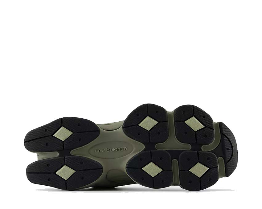 New Balance 9060 Dark Olivine — vista tres cuartos
