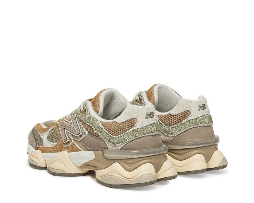 New Balance 9060 Olivine/Great Plains/Arid Stone sole — SBS outsole with outdoor rubber pods
