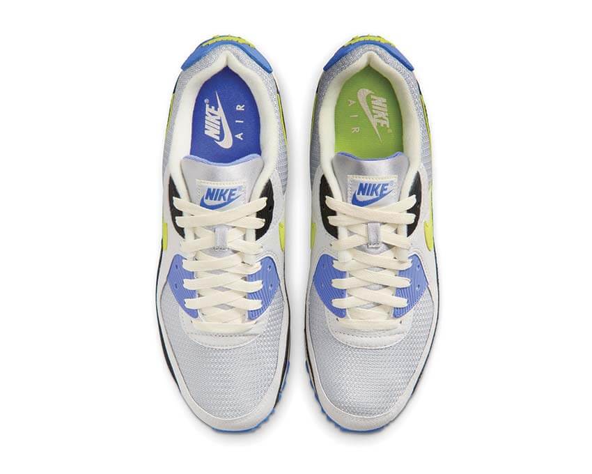 Nike Air Max 90 Wave Pack Cyber — vue trois quarts jaune néon