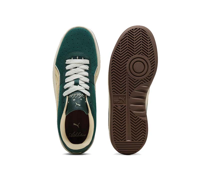 Puma GV Special Players Lane Dark Myrtle detail — embroidered Puma logo