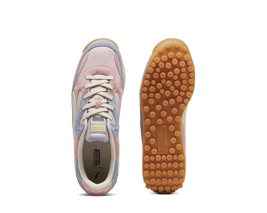 Puma x KIDSUPER Easy Rider Mauve Mist Snow detalle — artwork