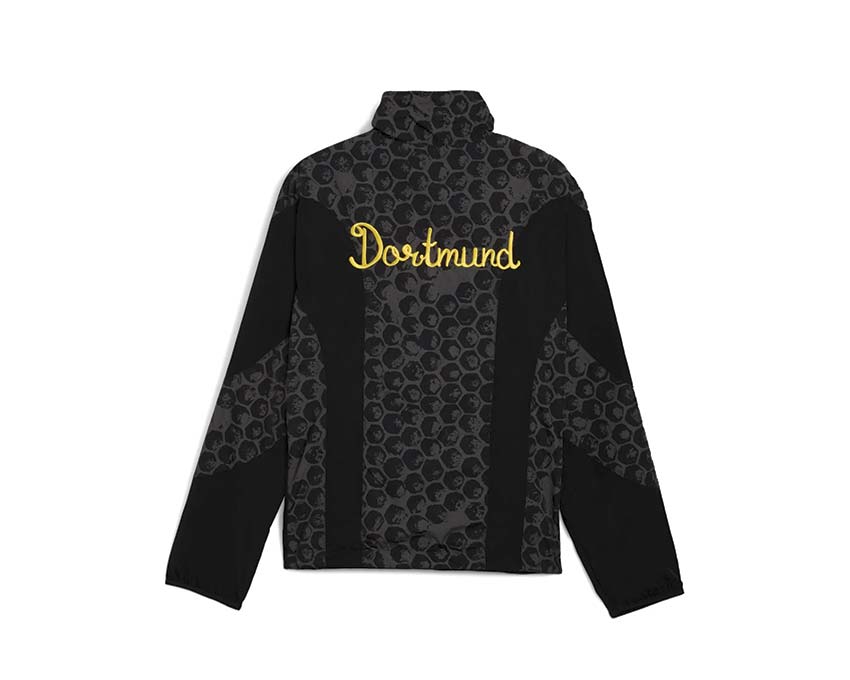 Puma KidSuper BVB Reversible Jacket Noir dos — dos veste réversible BVB noir jaune