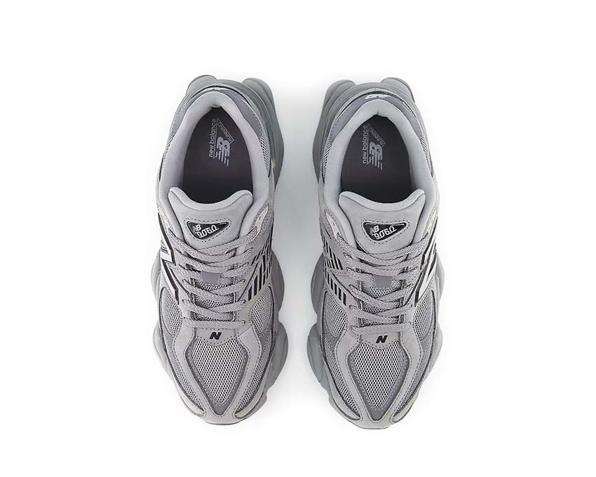 New Balance 9060 Shadow Grey Detail — kontrastierende Wildledereinsätze