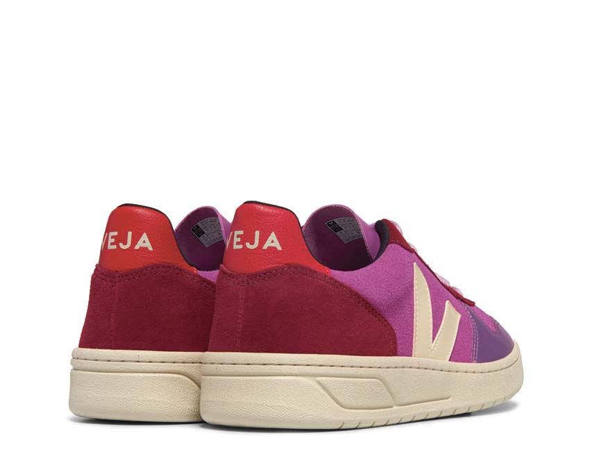 Veja V-10 Suede Multico Ultraviolet Calcaire semelle — semelle caoutchouc naturel