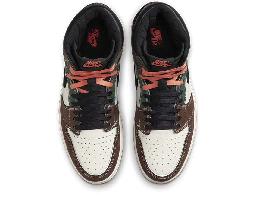 Jordan Air Jordan 1 Retro High OG Black Sail Detail — schwarzes Leder Unisex Schaft
