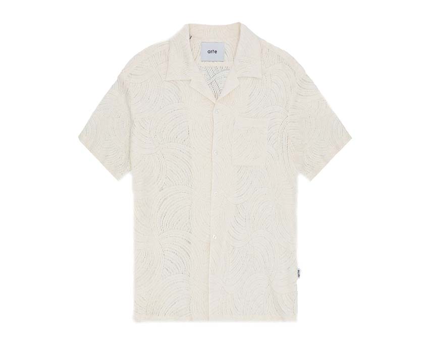 Arte Stan Croche Shirt Cream — chemise unisexe crochet texturé