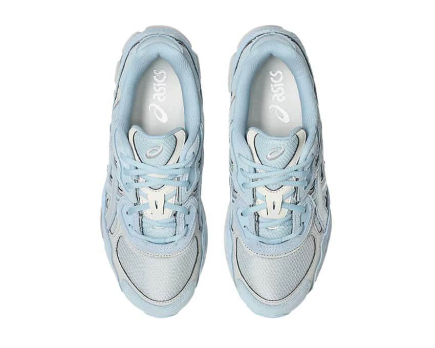 Asics Gel NYC Storm Cloud / Pure Silver détail — mesh et coloris gris nuageux argent