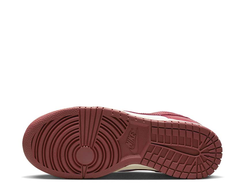 Nike Dunk Low PRM W White Team Red Coconut Milk — front view