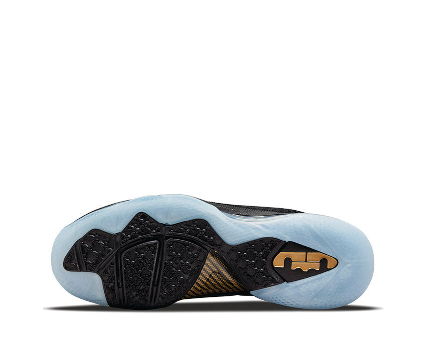 Nike Lebron IX Black Metallic Gold détail — tige noir métallisé or