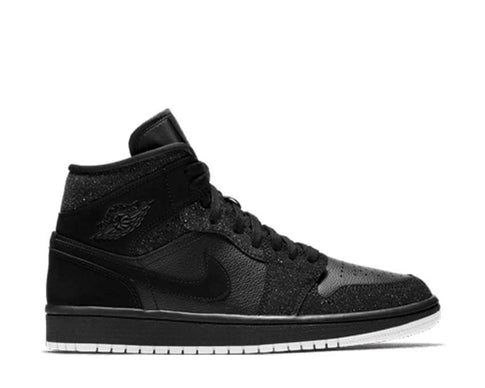 Air Jordan 1 Mid W Black — sneakers femme basketball cuir noir blanc