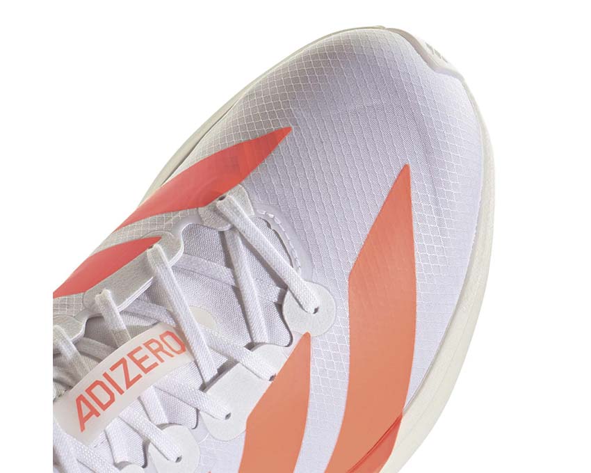 Adidas Adizero Adios 9 Lucid Orange vue latérale — amorti Lightstrike Pro