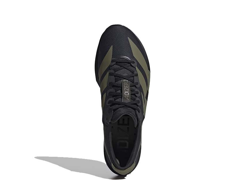 Adidas Adizero Adios 9 Focus Olive — vue arrière talon drop compétition