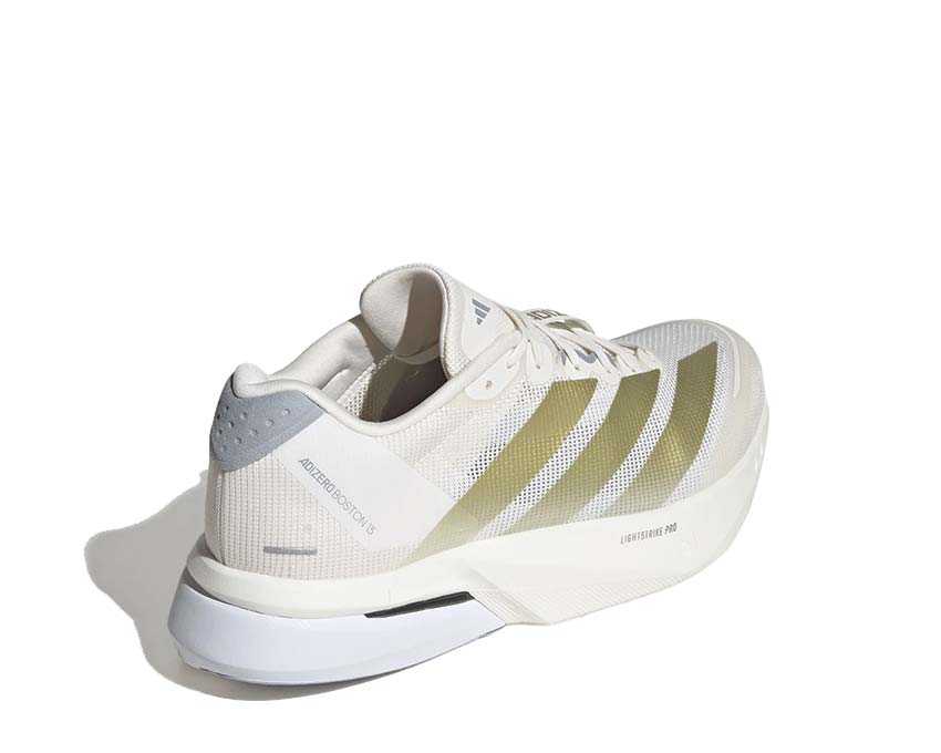 Adidas Adizero Boston 13 Gold Metallic detail — gold metallic finish