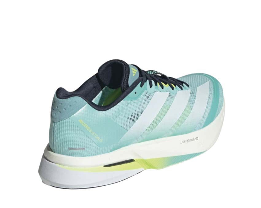 Adidas Adizero Boston 13 Flash Aqua detalle — mesh estructurado