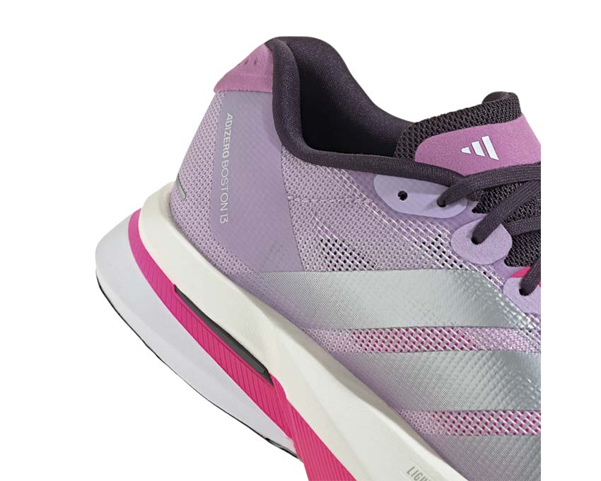 Adidas Adizero Boston 13 W Purple vista lateral — amortiguación Lightstrike Pro