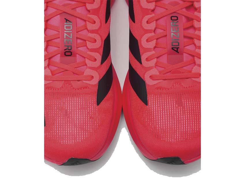Adidas Adizero Evo SL Lucid Red vista lateral — mesh ultra-ligero Core Black