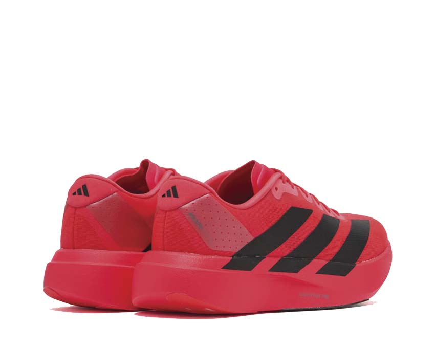 Adidas Adizero Evo SL Lucid Red detalle — sistema de cordones rápido ligero