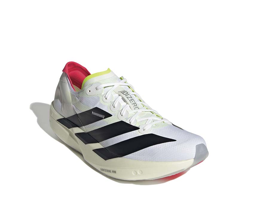 Adidas Adizero Takumi Sen 11 Cloud White vista lateral — perfil racing ultraligero
