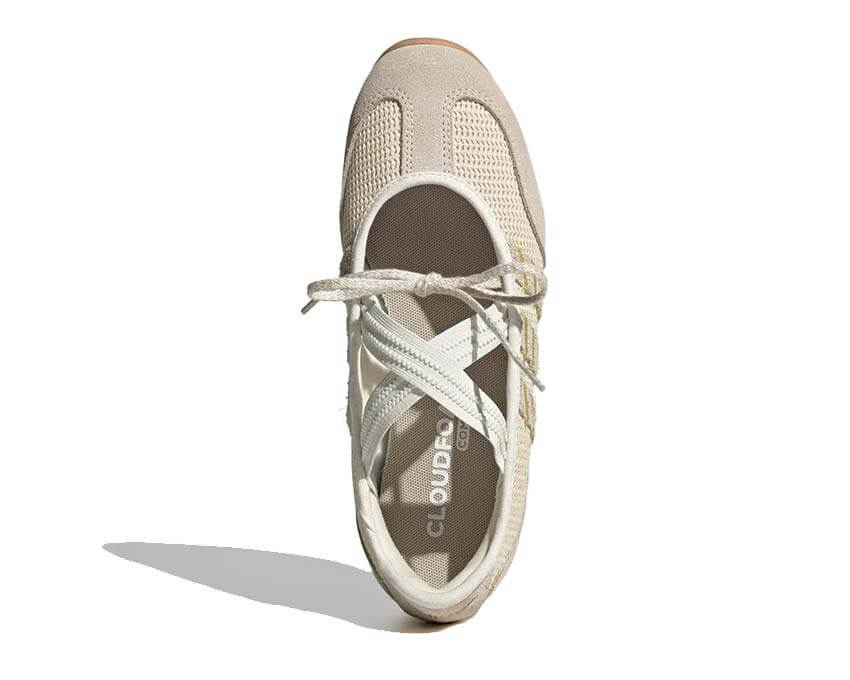 Adidas Barreda Mary Jane Cloud White/Core Black — vue avant bout arrondi féminin