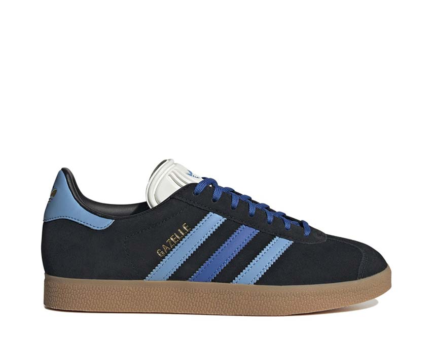 Adidas Gazelle Black Light Blue — sneaker femme daim bicolore semelle gomme