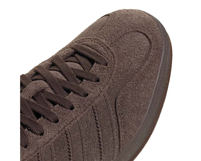 Adidas Gazelle Indoor Dark Brown vue latérale — tige suède marron foncé