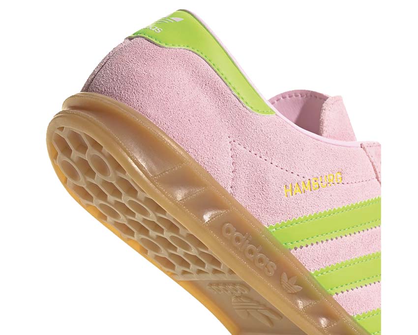 Adidas Hamburg W Clear Pink vista lateral — silueta Hamburg clásica