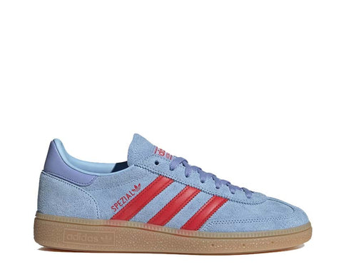 Adidas Handball Spezial Glow Blue — sneaker femme cuir retourné colorblock