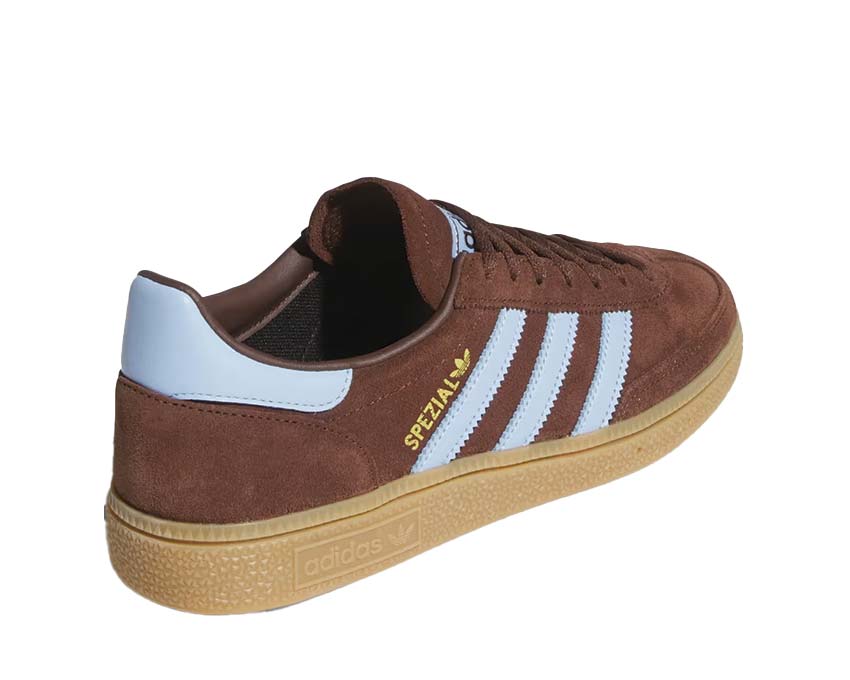 Adidas Handball Spezial Auburn détail — daim auburn et bandes contrastées
