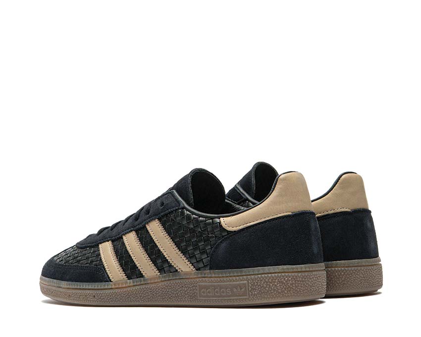 Adidas Handball Spezial Basket Weave Khaki détail — tige tissu basket weave khaki