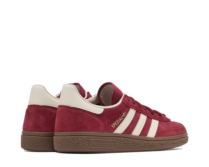 Adidas Handball Spezial Noble Maroon detalle — ante y cuero