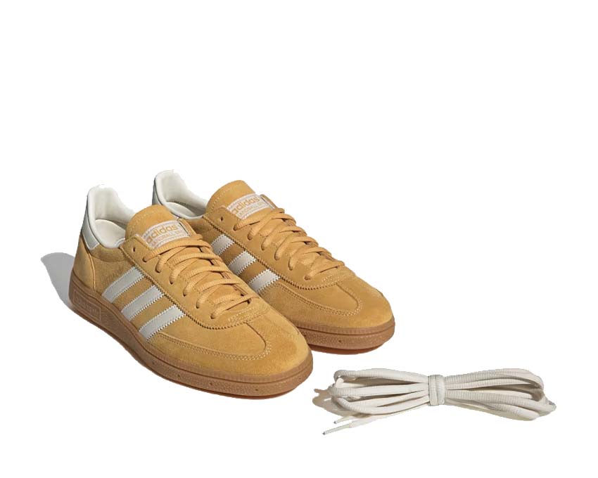 Adidas Handball Spezial Preloved Yellow Cream White sole — thin rubber gum indoor outsole