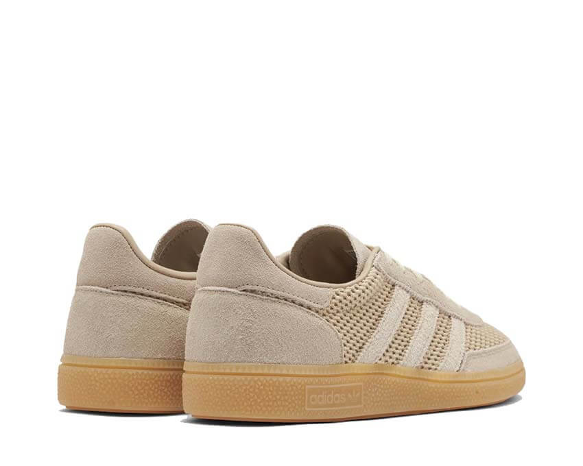 Adidas Handball Spezial W Wonder Beige détail — empiècements cuir suède beige naturel
