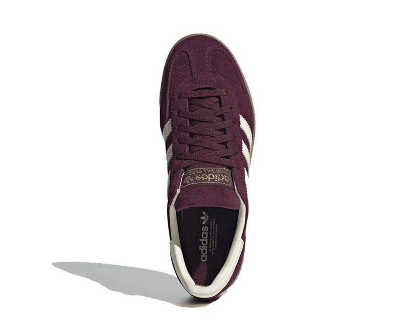 Adidas Handball Spezial W Maroon détail — languette et surpiqûres contrastantes