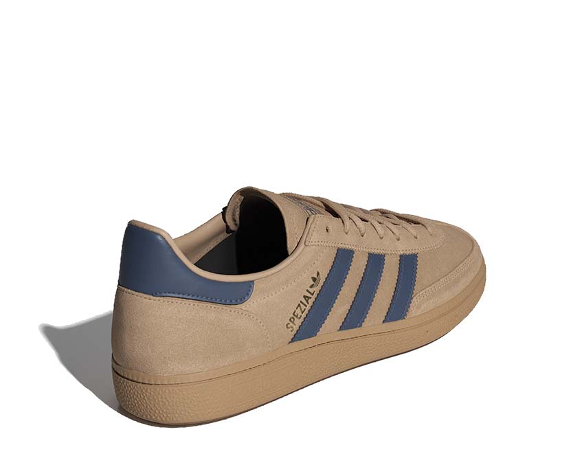 Adidas Handball Spezial Warm Sandstone détail — tige suède beige sandstone