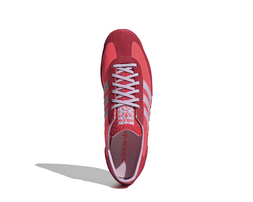 Adidas SL 72 OG Red Ice Lavender Detail — besticktes Logo Lavendel
