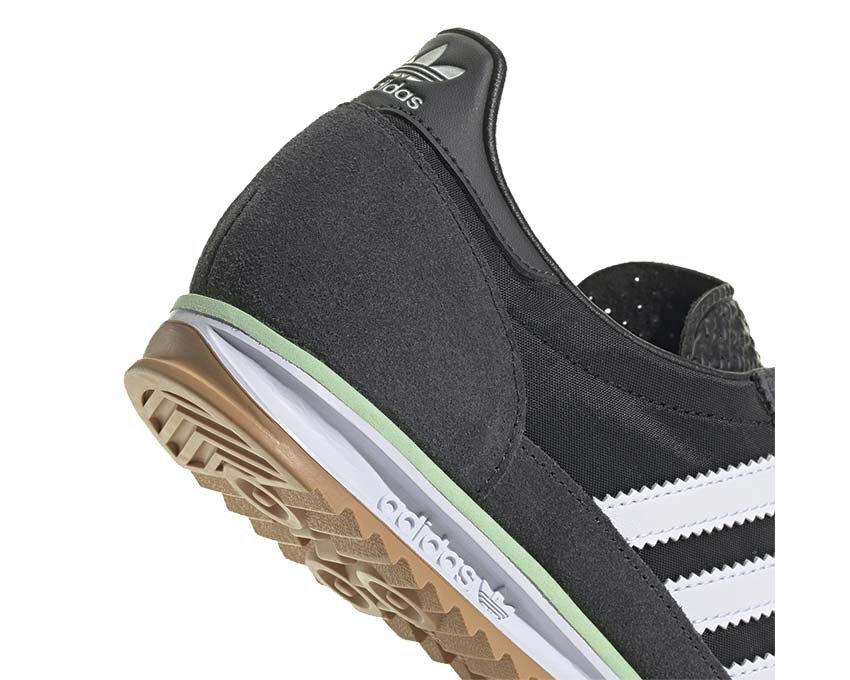 Adidas SL 72 OG W Core Black lateral view — white Three Stripes