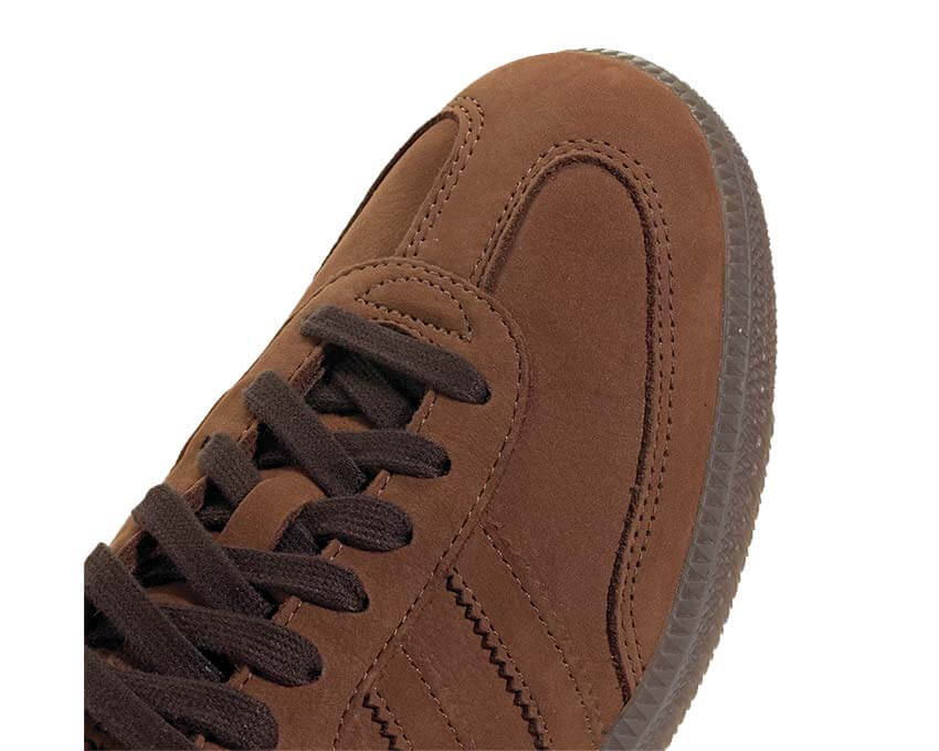 Adidas Samba OG Preloved Brown vue latérale — tige cuir brun vintage semelle gomme